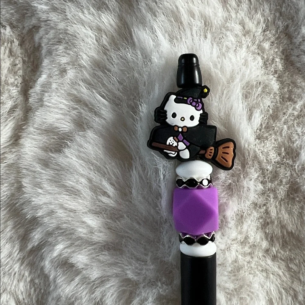 Cute Hello Kitty Witch Pen with Purple and Black Accents